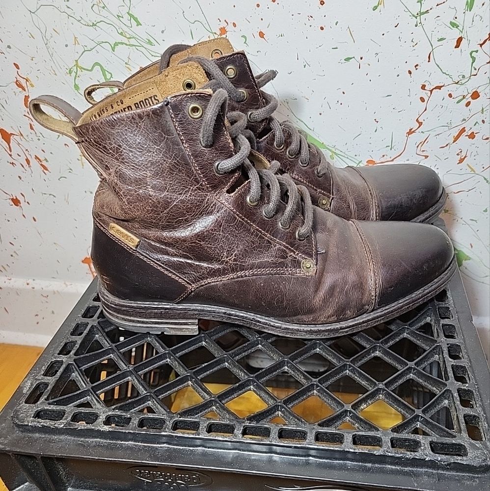 Levis Leather Boots Men Size 8.5